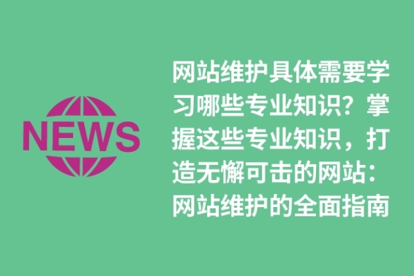 網(wǎng)站維護具體需要學習哪些專業(yè)知識？掌握這些維護指南就夠了