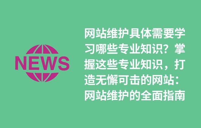 網(wǎng)站維護具體需要學(xué)習(xí)哪些專業(yè)知識？掌握這些維護指南就夠了